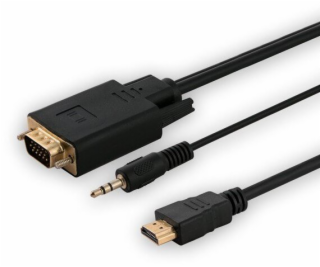 Adaptér HDMI (M) - VGA (M) + audio CL-198