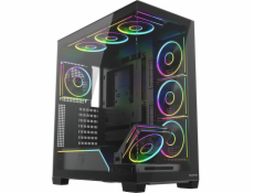 Počítačová skříň MODECOM VOLCANO STELLAR PLUS ARGB MIDI 8F Černá