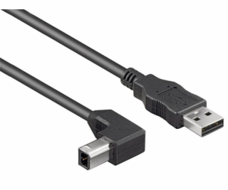Kabel PremiumCord USB 2.0 A-B pro tiskárny 5m, 90° B-kone...