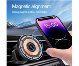 1stCOOL bezdrátová QI nabíječka 15W, do auta, MagSafe, US...