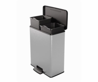 Odpadkový koš Curver Deco Bin Duo 26 l + 26 l stříbrný