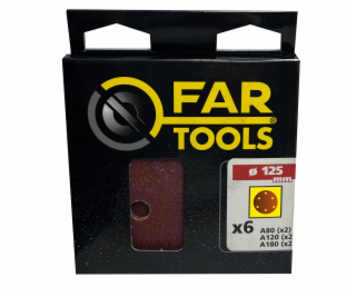Fartools Sada 6 ks kotoučů průměr 125, A80/120/180 115917