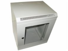 BAZAR - XtendLan 10  nástěnný rozvaděč 9U 350x140, nosnost 50 kg, dveře z plexiskla, svařovaný, šedý - Rozbaleno (Komple