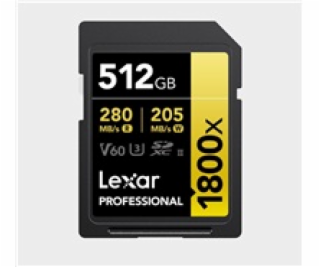 Lexar SDXC Pro 1800x U3 UHS-II R280/W210 (V60) 512GB