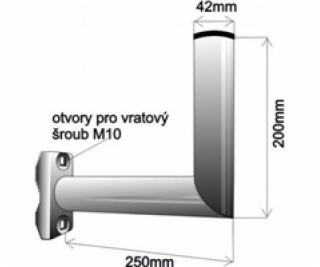 Držák antény na balkón, galvanický zinek, délka 25cm