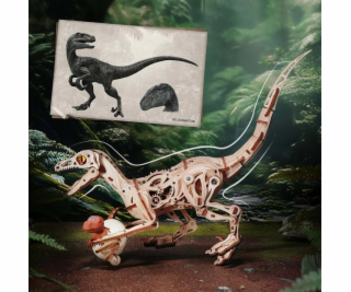 RoboTime 3D dřevěná mechanická skládačka Velociraptor