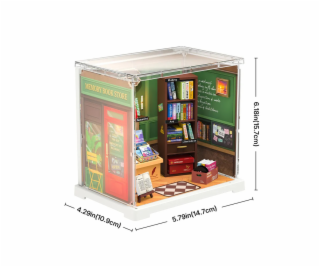 RoboTime 3D dřevěná skládačka Miniatura domečku mini Knih...
