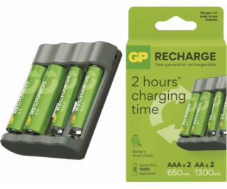 GP USB nabíječka RECHARGE+2xAA+2xAAA dobíjecí baterie