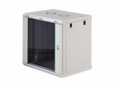 Digitus Dynamická 19  12U nástěnná síťová rozvaděčová skříň 607x600x450mm, skleněné dveře, šedá, nesestavená, 60kg