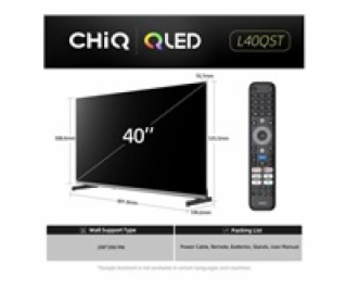 CHiQ L40QST TV 40 , QLED, Full HD, Google TV, Frameless, ...