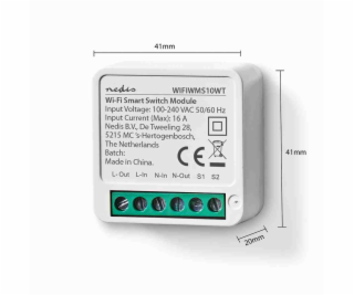 NEDIS Wi-Fi chytrý spínač pro světla/ spotřeba 3680 W/ př...