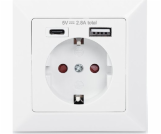Digitus Bezpečnostní zásuvka pod omítku, s 1x USB-A a 1x ...
