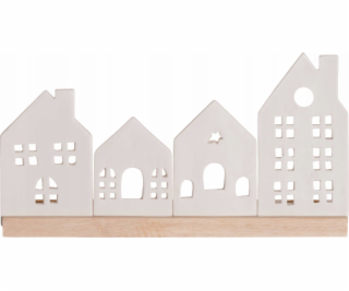 4Living Porcelánový svícen město, 30 x 8 x 16 cm
