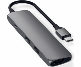 Satechi 4-in-1 USB-C Slim Multiport Adapter 4K - hliníkov...