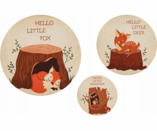 Kulaté obrázky se zvířátky do dětského pokoje, 3 ks.