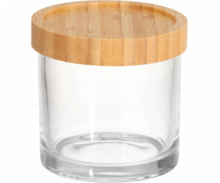 4Living Dóza na vatové tampony LINA, sklo a bambus