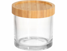 4Living Dóza na vatové tampony LINA, sklo a bambus