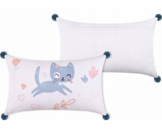 Beliani Dětský polštář ZOELINE s bambulkami, 30 x 50 cm