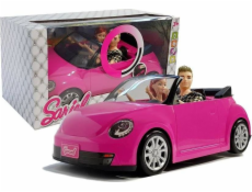 Lean Sport Panenky s autíčkem Coupe, zvuk a světla, 43 cm růžové