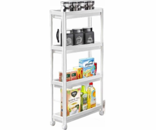 Katex Úzká police na kolečkách, 4 úrovně, Decobella, bílá...