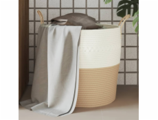 vidaXL vidaXL Úložný koš Béžová a bílá 43x38 cm Bavlna