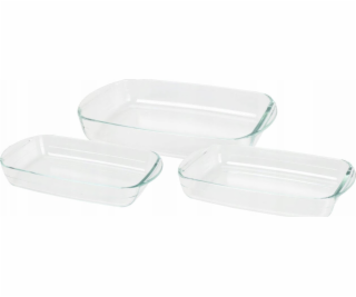 Kastrol z tvrzeného skla, 3 kusy