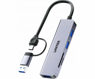 Unitek USB HUB uHUB P5+ 1x SD 1x microSD + 3x USB-A 2.0 (...