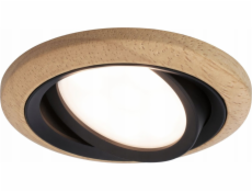 LANATI COIN LED vestavné světlo 6W 470lm 84mm 2700K IP20 230V dřevo / matná černá / hliník