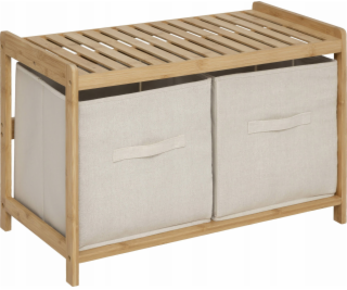 TIDY BOX koupelnová lavice, 2 úložné boxy, 66,8 x 44 x 35 cm