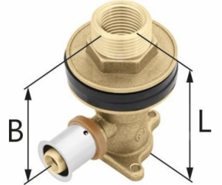 KAN-therm Mosazné nástěnné koleno s úchyty pro suchou výs...