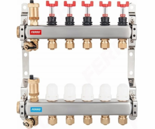 Ferro Nerezový rozdělovač 1 11cestný s termostatickými ve...