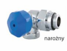 Red Červený termostatický ventil 1/2 x 3/4 rohový bílý levý (90381587521)