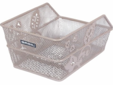 BASIL CENTO FLOWER S Koš na zadní stojan, ocel, nahá metalíza (NOVINKA 2025)