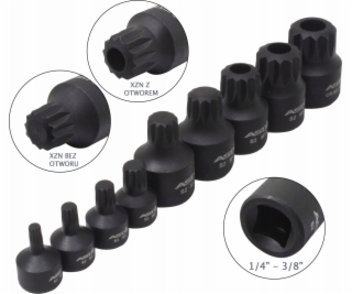 Milwaukee Rázové nástrčné klíče ASTA XZN 1/4-3/8 9dílné.