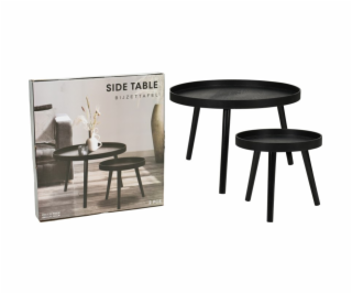 Odkládací stolek sada 2 ks borovice černá KO-KR8200300