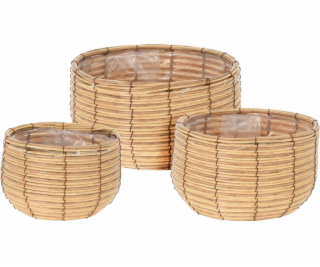 Proutěné obaly na květináče, 3 ks. v různých velikostech