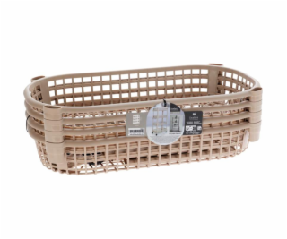 Koopman Mobilní béžový vozík se 4 košíky 78,8x26x46,5cm