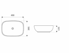 Makita AQ.448-0231149 / AQUAFORM / ASTURIA / UMYVADLO NA DESKU 490X395X135 / CE-U-023-11-49