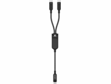 Acefast 2v1 kabel dvojitý USB-C - 2x USB-C 100W 480Mb/s - černý 2v1 kabel dvojitý USB-C - 2x USB-C 100W 480Mb/s - černý