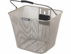 BASIL BILBAO košík na volant, KlickFix, ocel, Nude Metallic (NOVINKA 2025)