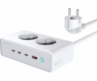 4smarts 6v1 65W GaN bílý prodlužovací kabel