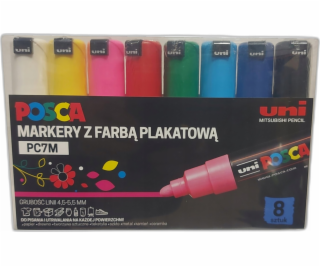 Plakátové popisovače PC-7M 8 barev POSCA UNI