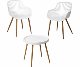 ProGarden BALKONOVÝ NÁBYTEK, STŮL A 2 ŽIDLE, BÍLÝ