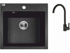 Laveo AQ.901-1001503 / AQUAFORM / SADA MARANELLO / ČERNÝ ŽULOVÝ DREZ 49X49CM, 1K, BATERIE, SIFON /