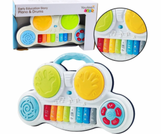 LeanToys Interaktivní vzdělávací piano s bicími, barevné ...