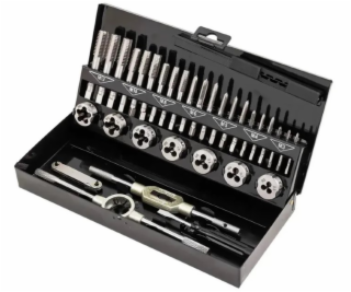 Sada závitníků a matric 58 ks. (M2-M12) kovové pouzdro