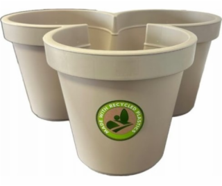 Koopman Trojitý zahradní květináč, béžový, venkovní, 3 ko...