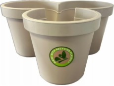 Koopman Trojitý zahradní květináč, béžový, venkovní, 3 komory