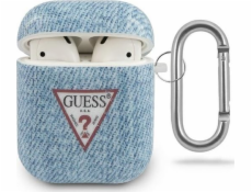 Guess Ochranný kryt GUACA2TPUJULLB Jeans Collection pro AirPods 1/2 modrý
