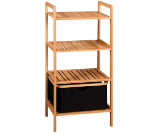 Bambusová police s výsuvným košem, 93,5 cm